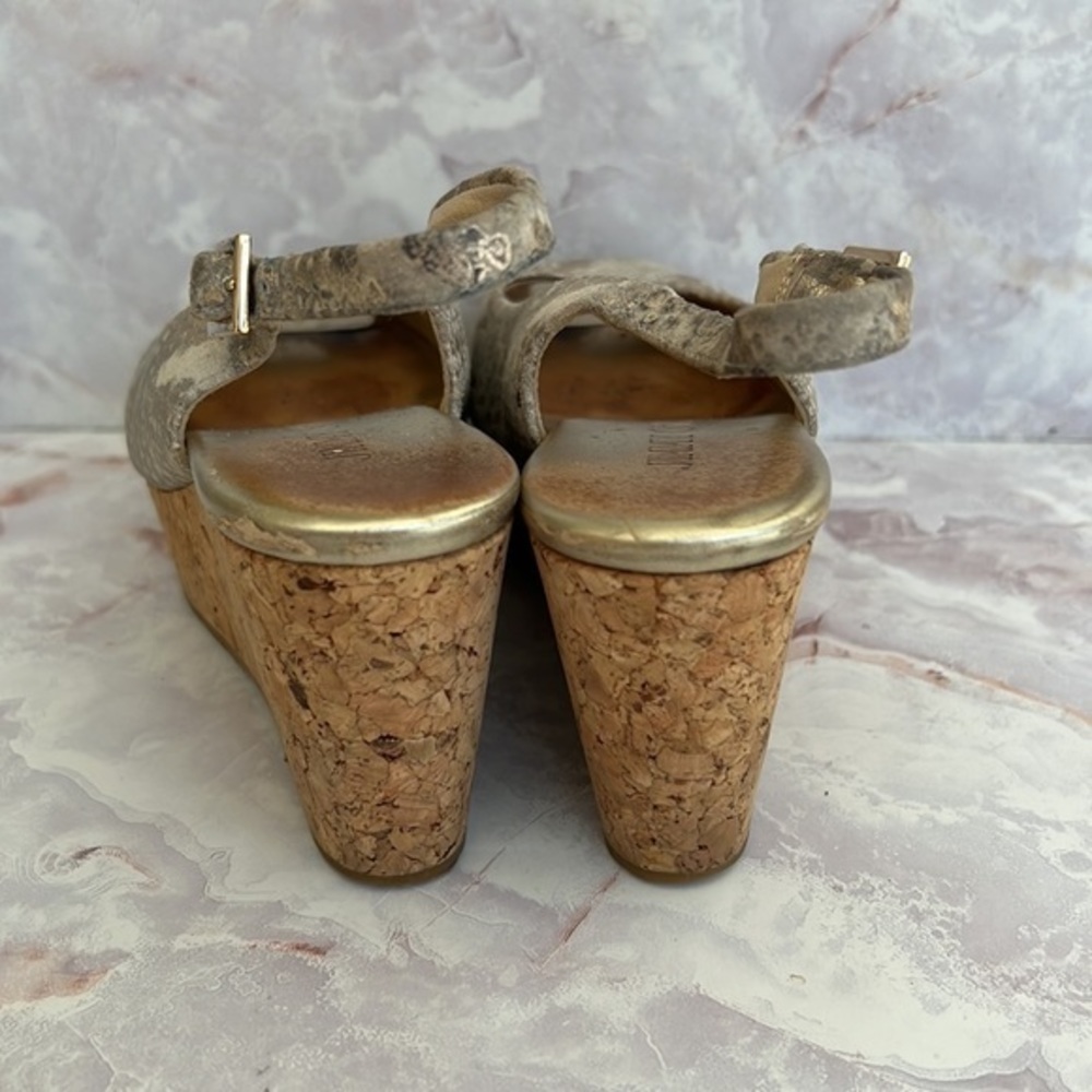 Jimmy Choo Python Praise Wedge Silver Size 35 1/2… - image 5